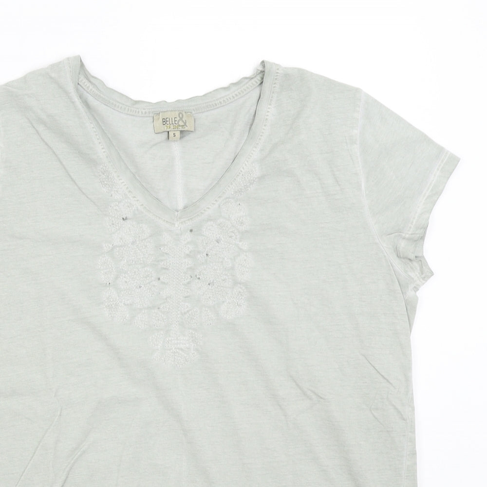 Belle & Rebel Womens Green   Basic T-Shirt Size S