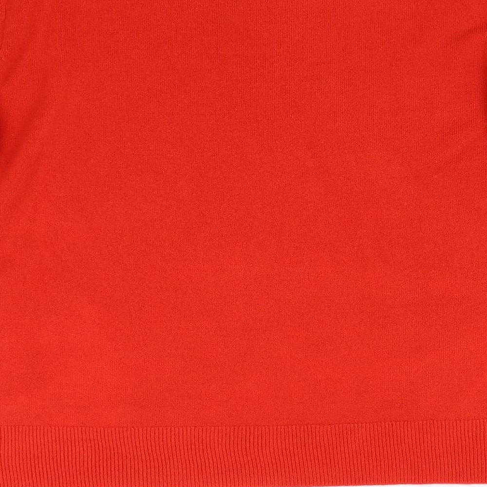 M&S Womens Red  Knit Pullover Jumper Size 14