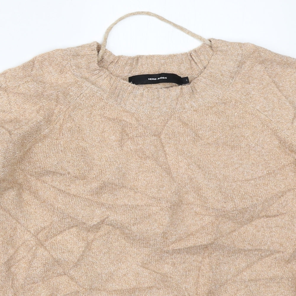 Vera Moda Womens Gold   Pullover Jumper Size S