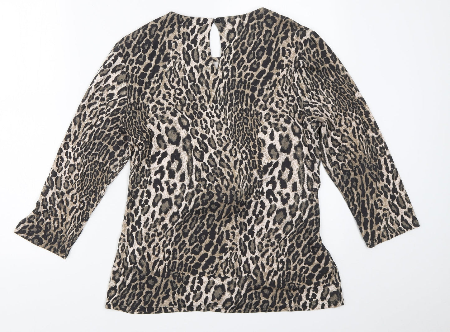Bonmarché Womens Brown Animal Print  Basic T-Shirt Size 12