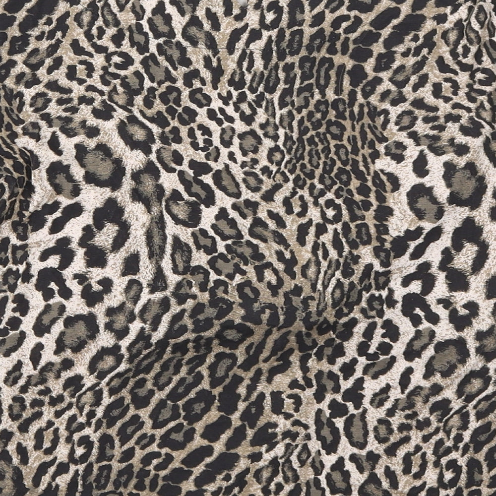 Bonmarché Womens Brown Animal Print  Basic T-Shirt Size 12