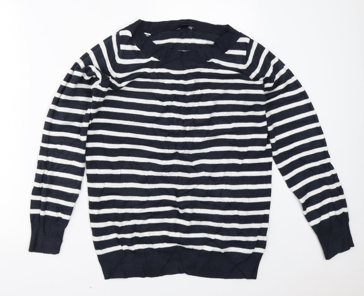 ESMARA Womens Blue Striped  Pullover Jumper Size S