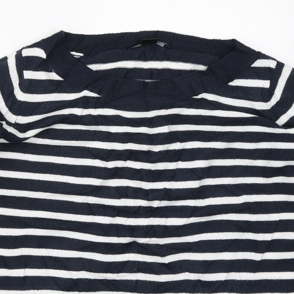 ESMARA Womens Blue Striped  Pullover Jumper Size S
