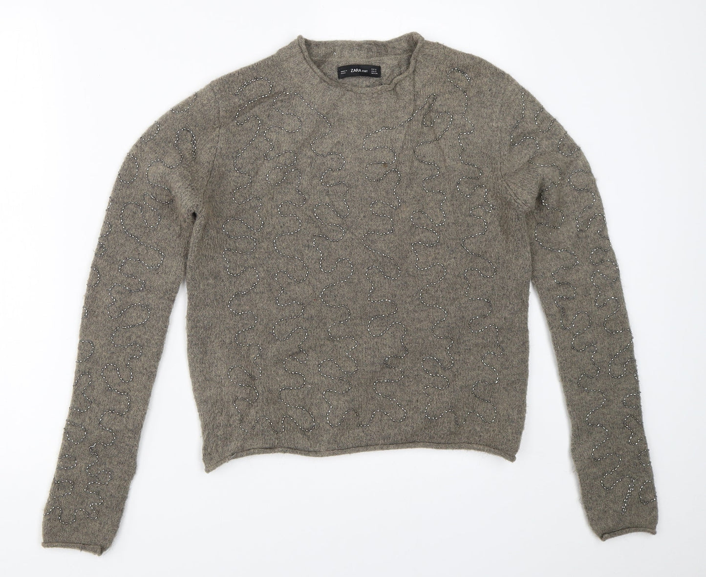 Zara Womens Grey   Pullover Jumper Size S