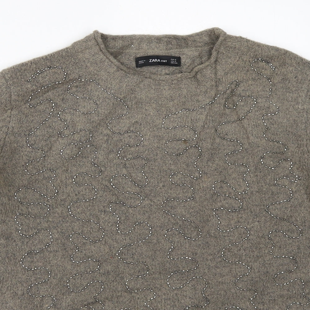 Zara Womens Grey   Pullover Jumper Size S