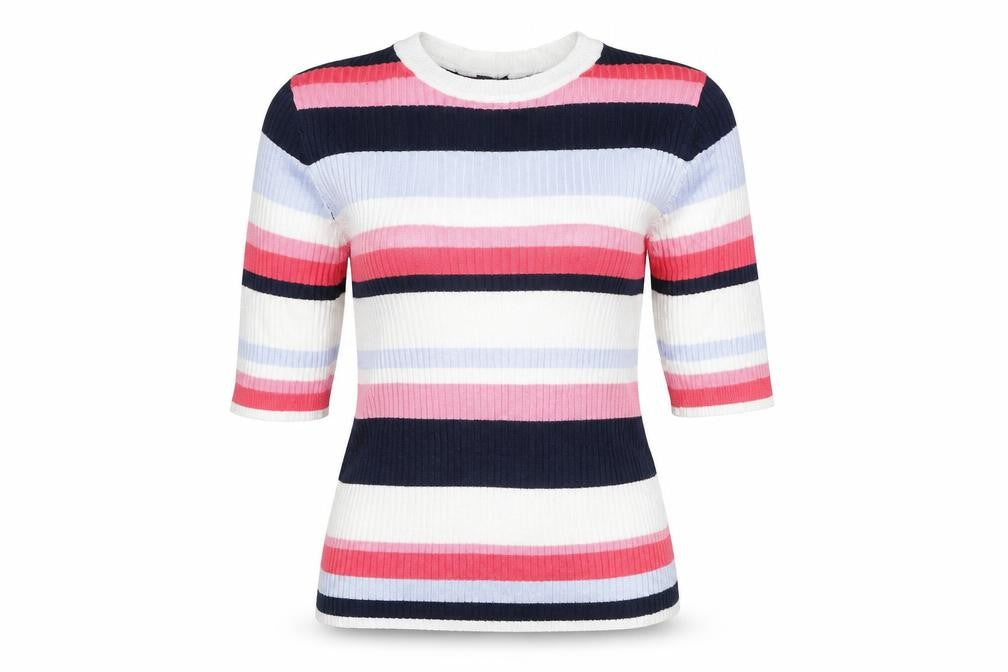Marks and Spencer Womens White Striped  Pullover Jumper Size 12