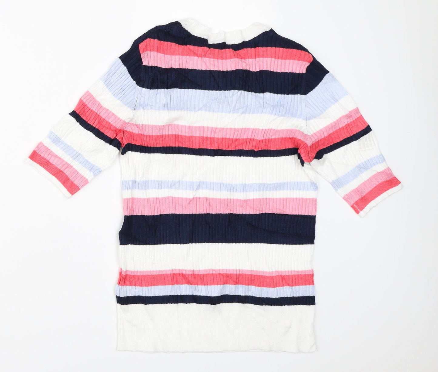 Marks and Spencer Womens White Striped  Pullover Jumper Size 12