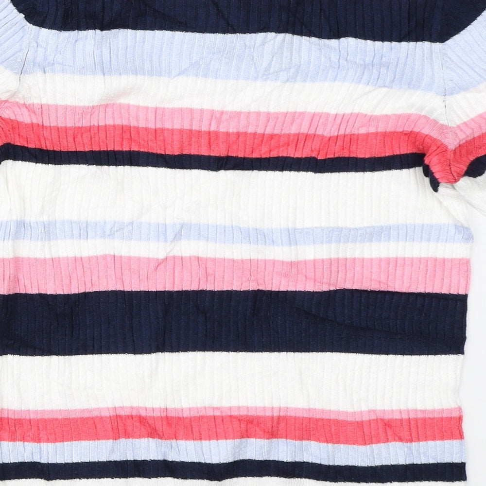 Marks and Spencer Womens White Striped  Pullover Jumper Size 12