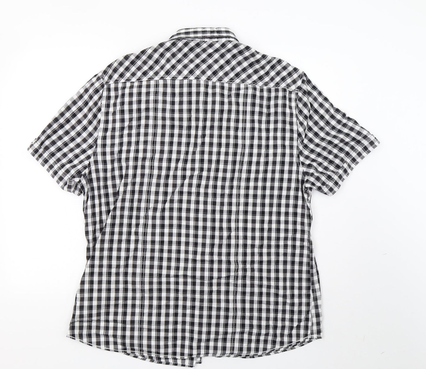 matal Mens White Check   Button-Up Size XL