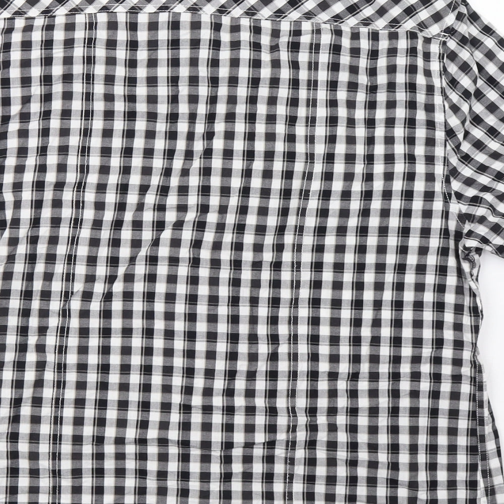 matal Mens White Check   Button-Up Size XL