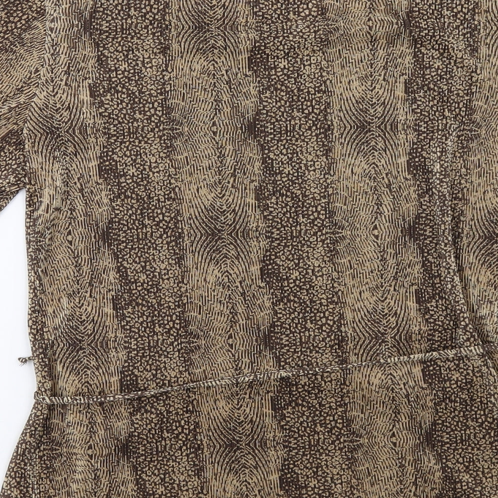 marks and Womens Brown Animal Print  Basic T-Shirt Size 16