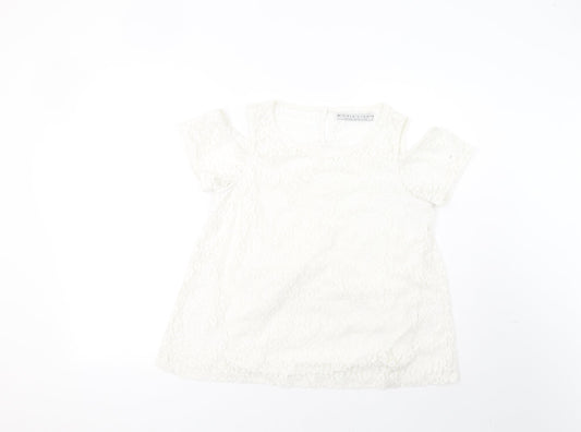 lola liza Womens White   Basic T-Shirt Size M