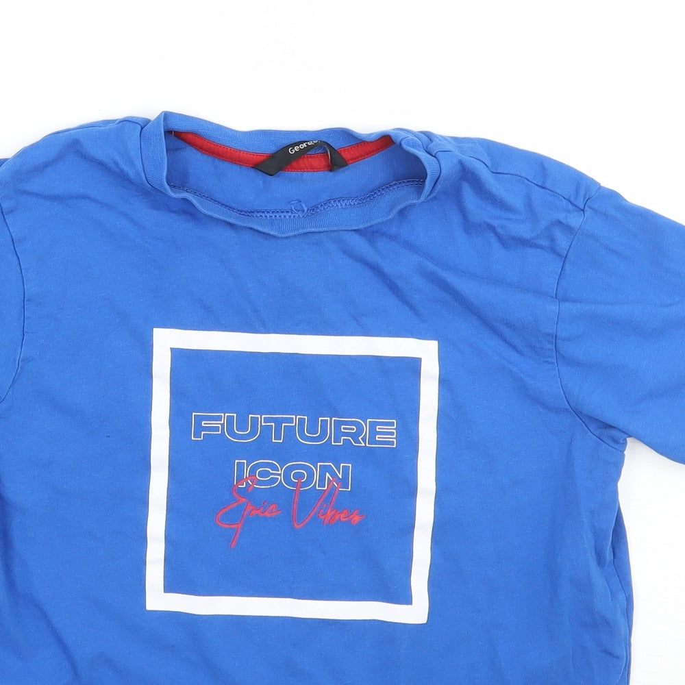 George Boys Blue   Basic T-Shirt Size 10-11 Years