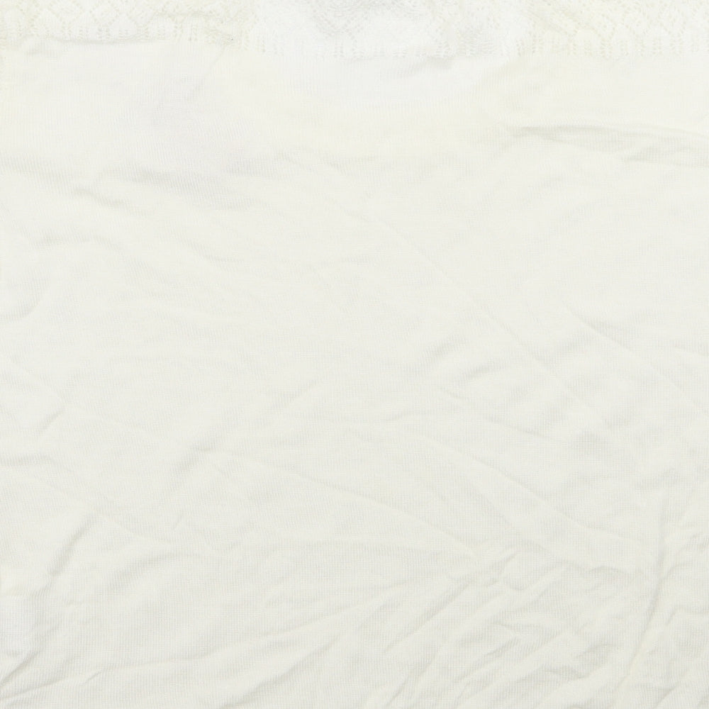 Afibel Womens White Floral  Basic T-Shirt Size 16