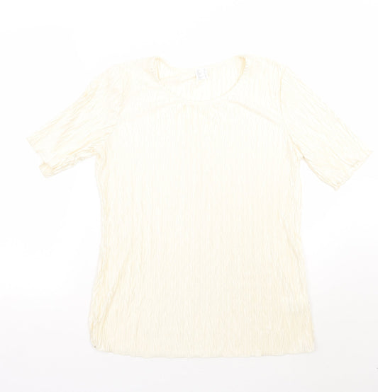 Preworn Womens Ivory   Basic T-Shirt Size 12