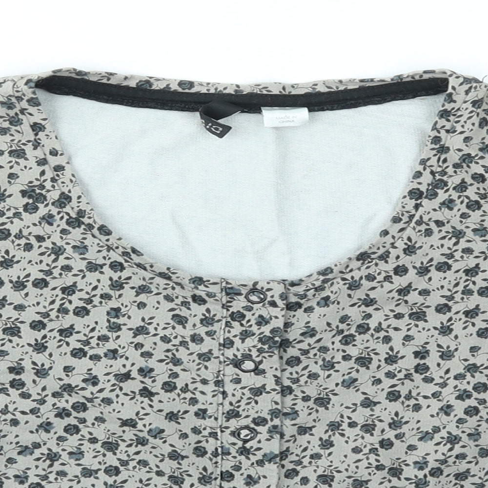 H&M Womens Grey Floral  Cardigan Jumper Size 6