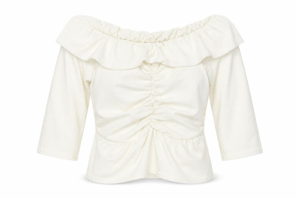 Boohoo Womens Ivory   Basic Blouse Size 8