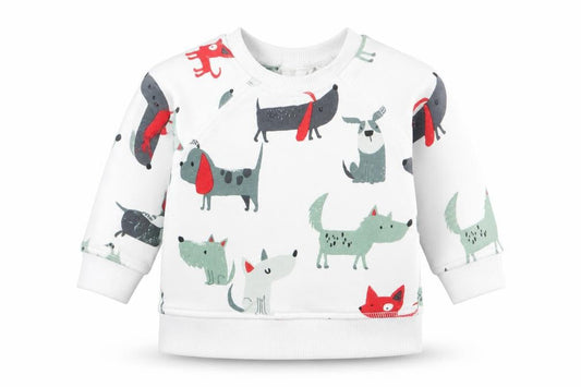 NEXT Boys White Animal Print  Pullover Jumper Size 0-3 Months