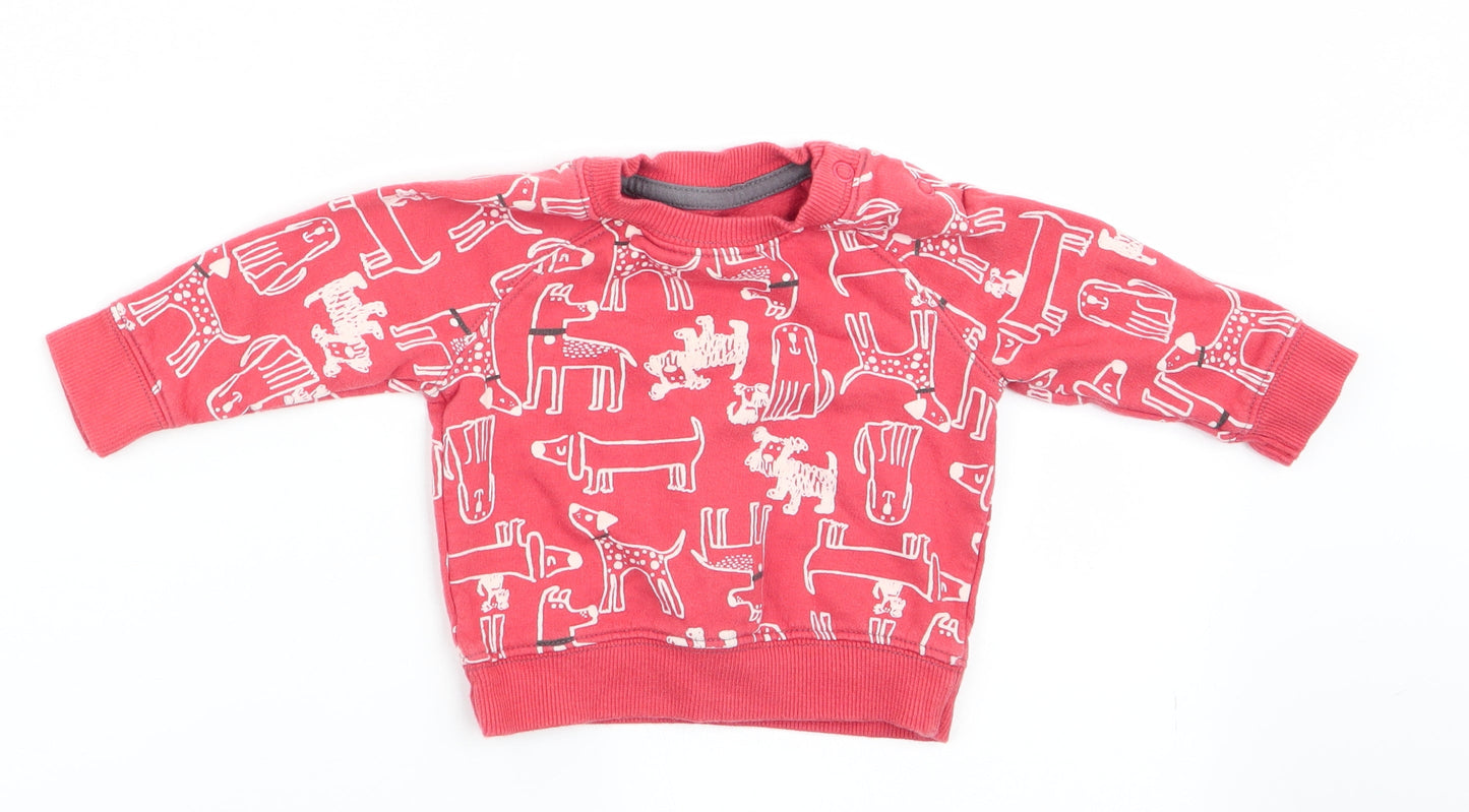 Nutmeg Boys Orange Animal Print  Pullover Jumper Size 0-3 Months