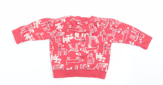 Nutmeg Boys Orange Animal Print  Pullover Jumper Size 0-3 Months