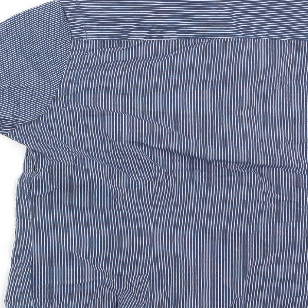 George Boys Blue Striped  Basic Button-Up Size 18-24 Months