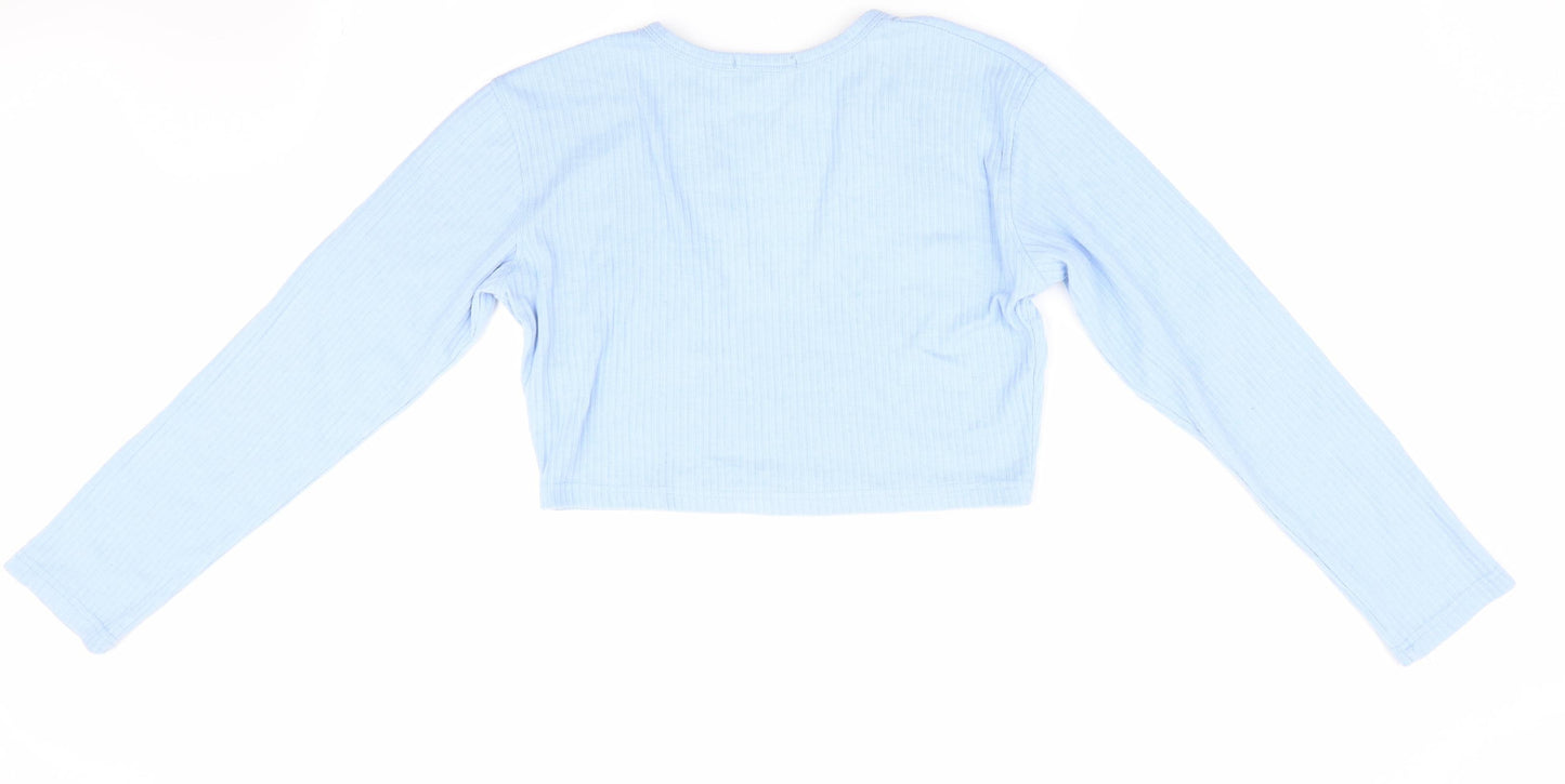 Missguided Womens Blue   Cropped T-Shirt Size 12