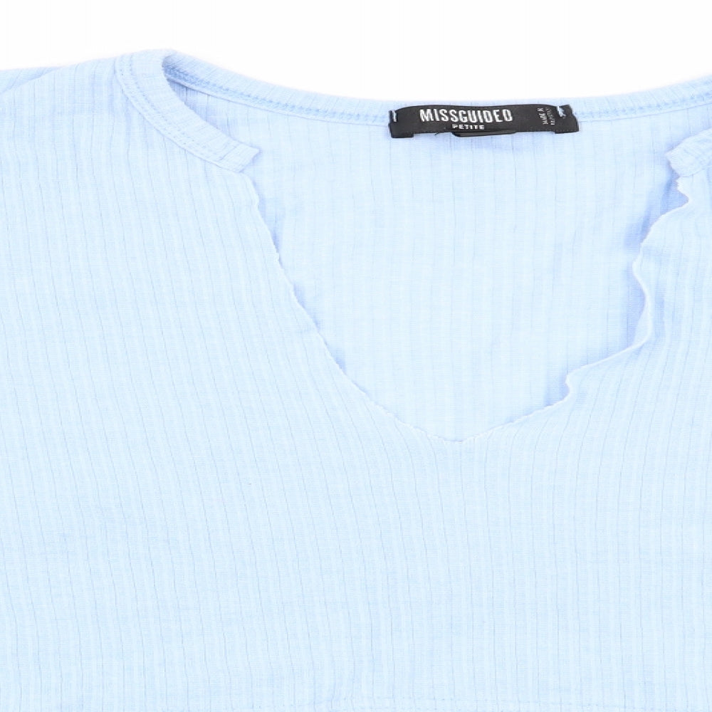 Missguided Womens Blue   Cropped T-Shirt Size 12