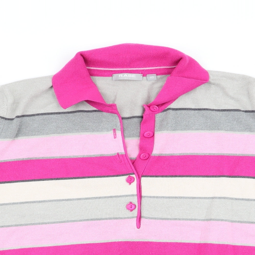 Rabe Womens Pink Striped  Pullover Jumper Size 12