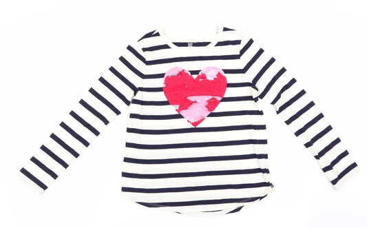 Gap Girls Blue Striped  Basic Casual Size L