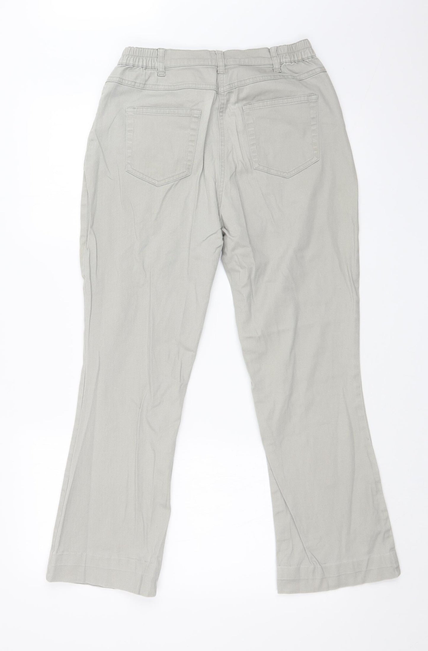 Preworn Womens Grey   Wide-Leg Jeans Size 12 L25 in