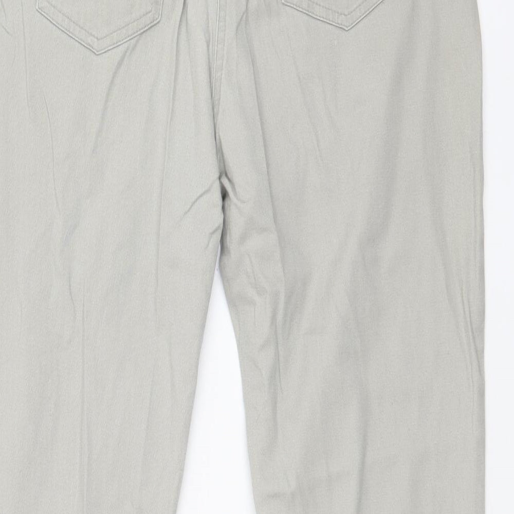 Preworn Womens Grey   Wide-Leg Jeans Size 12 L25 in