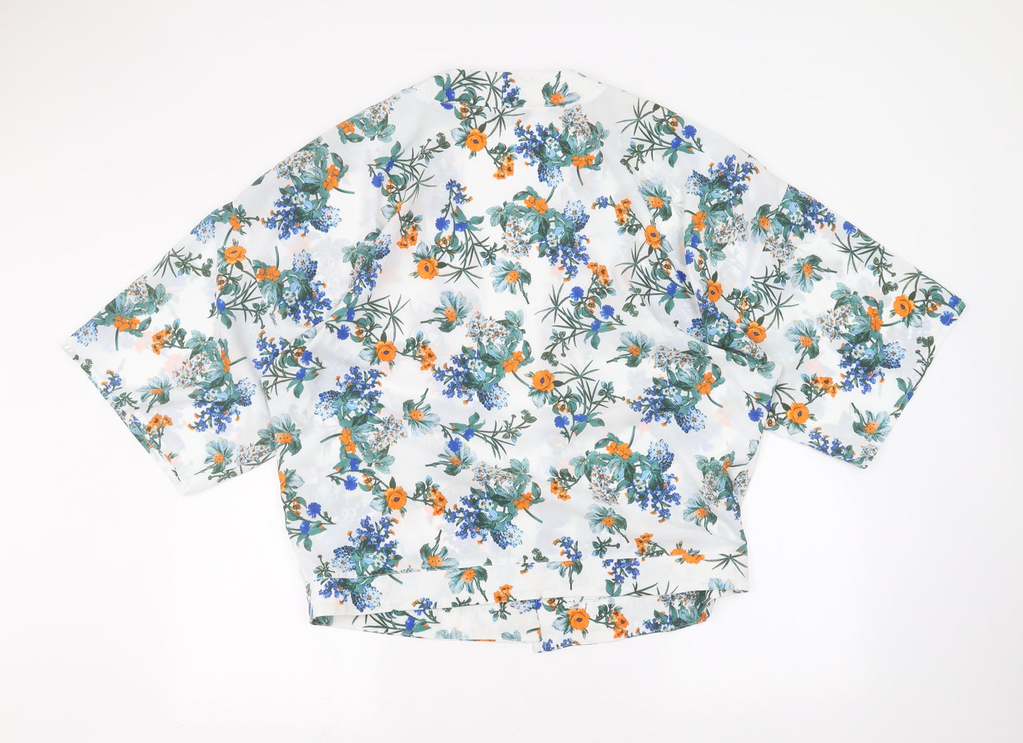 Select Womens White Floral  Cardigan Jumper Size 12
