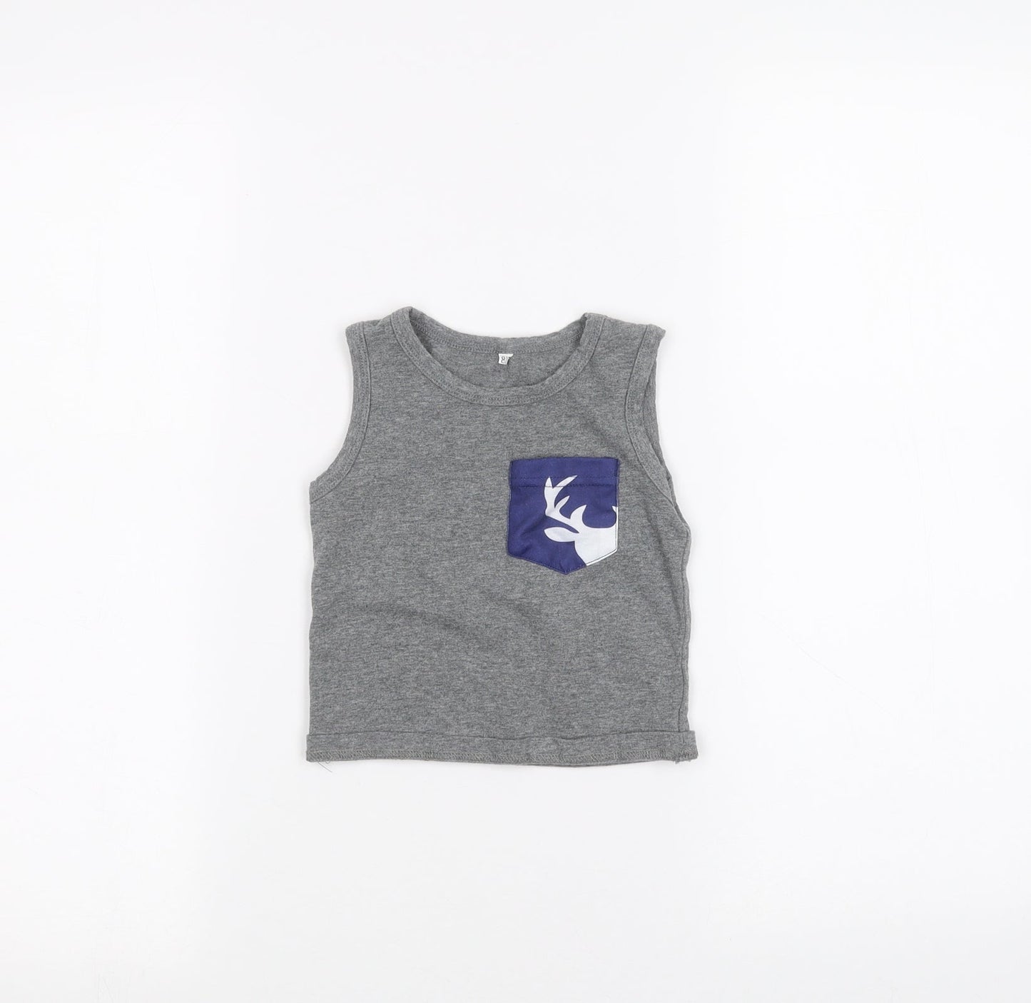 Preworn Baby Grey   Basic Tank Size 12 Months
