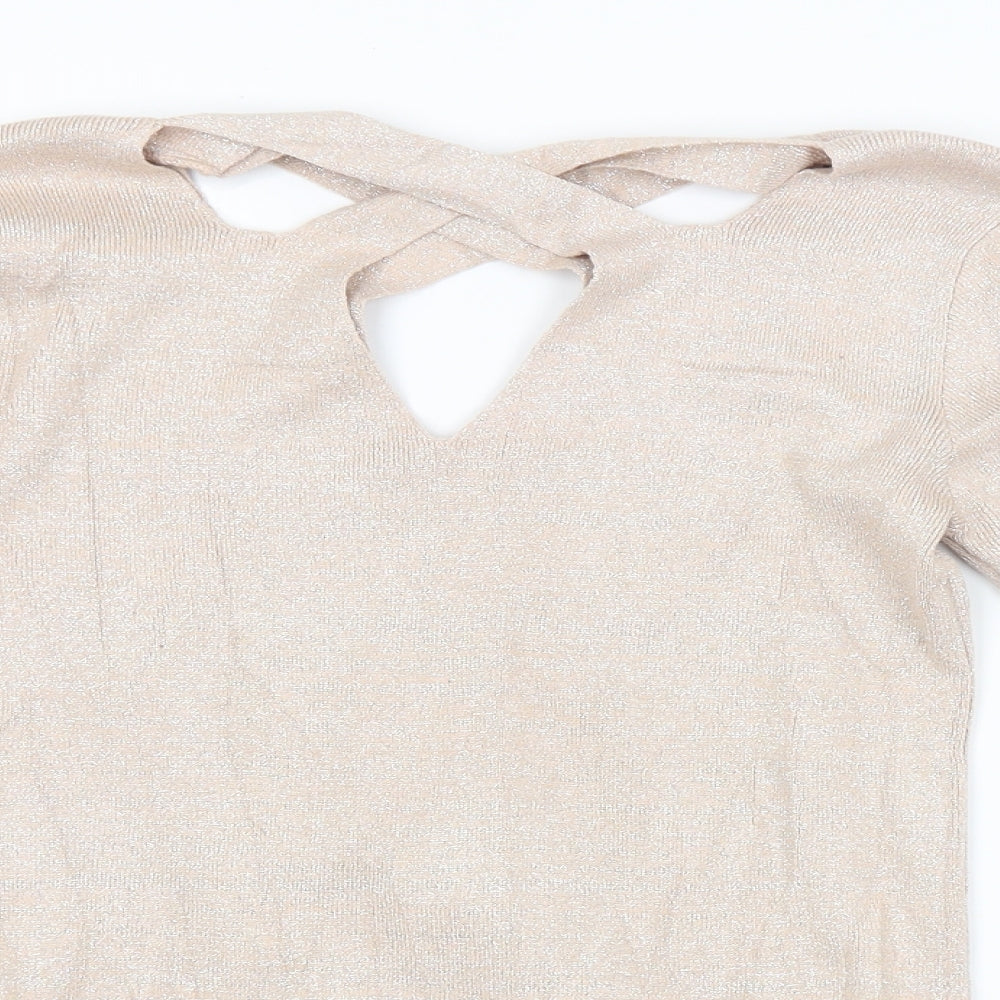 Dorothy Perkins Womens Beige   Pullover Jumper Size 14