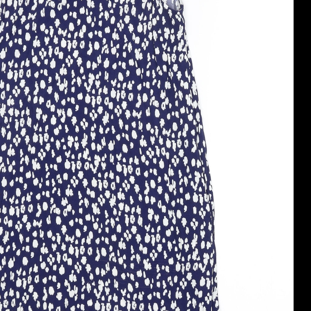 YERSE Womens Blue Floral  Basic Blouse Size S