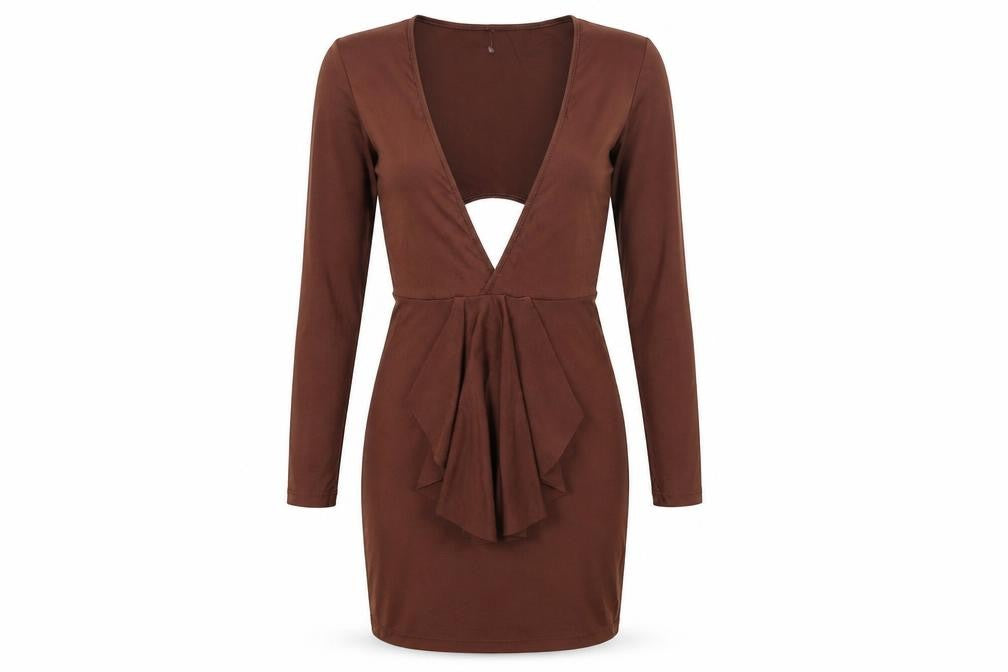 Preworn Womens Brown   Pencil Dress  Size M
