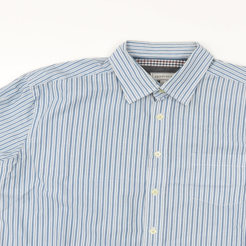 Howick Mens Blue Striped   Button-Up Size M