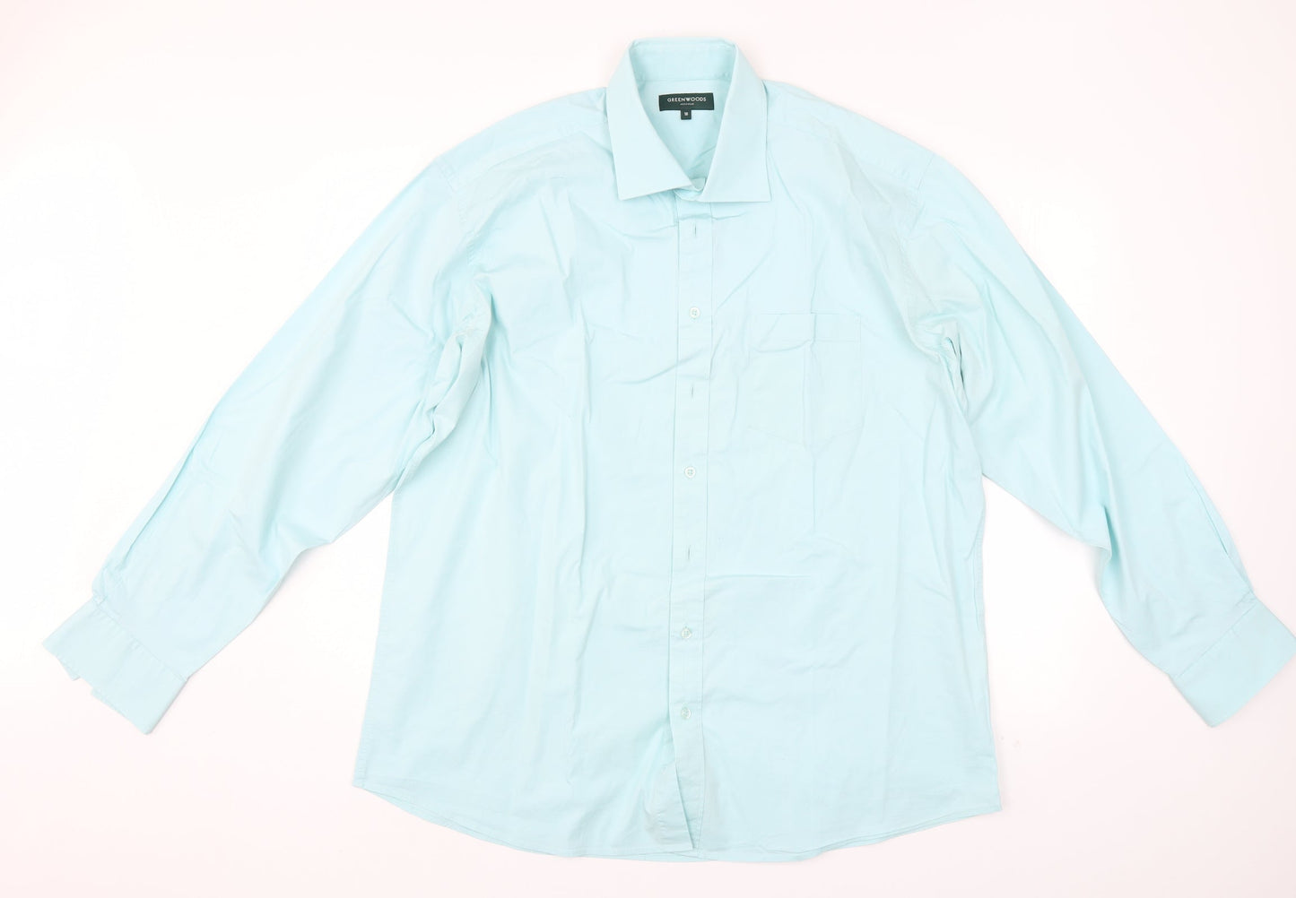 GREENWOODS Mens Blue    Dress Shirt
