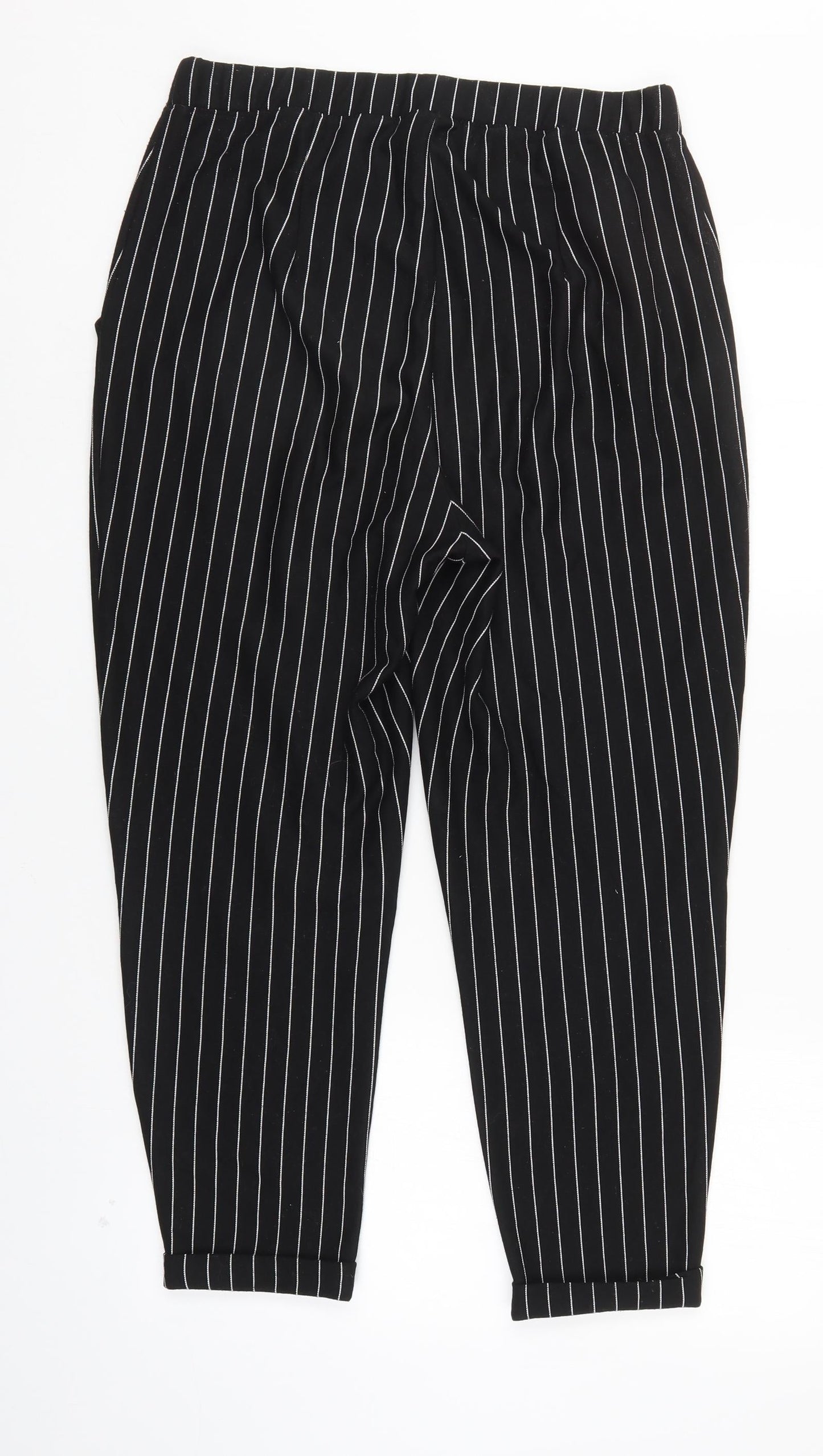 Divided Womens Black Striped  Trousers  Size M L25 in