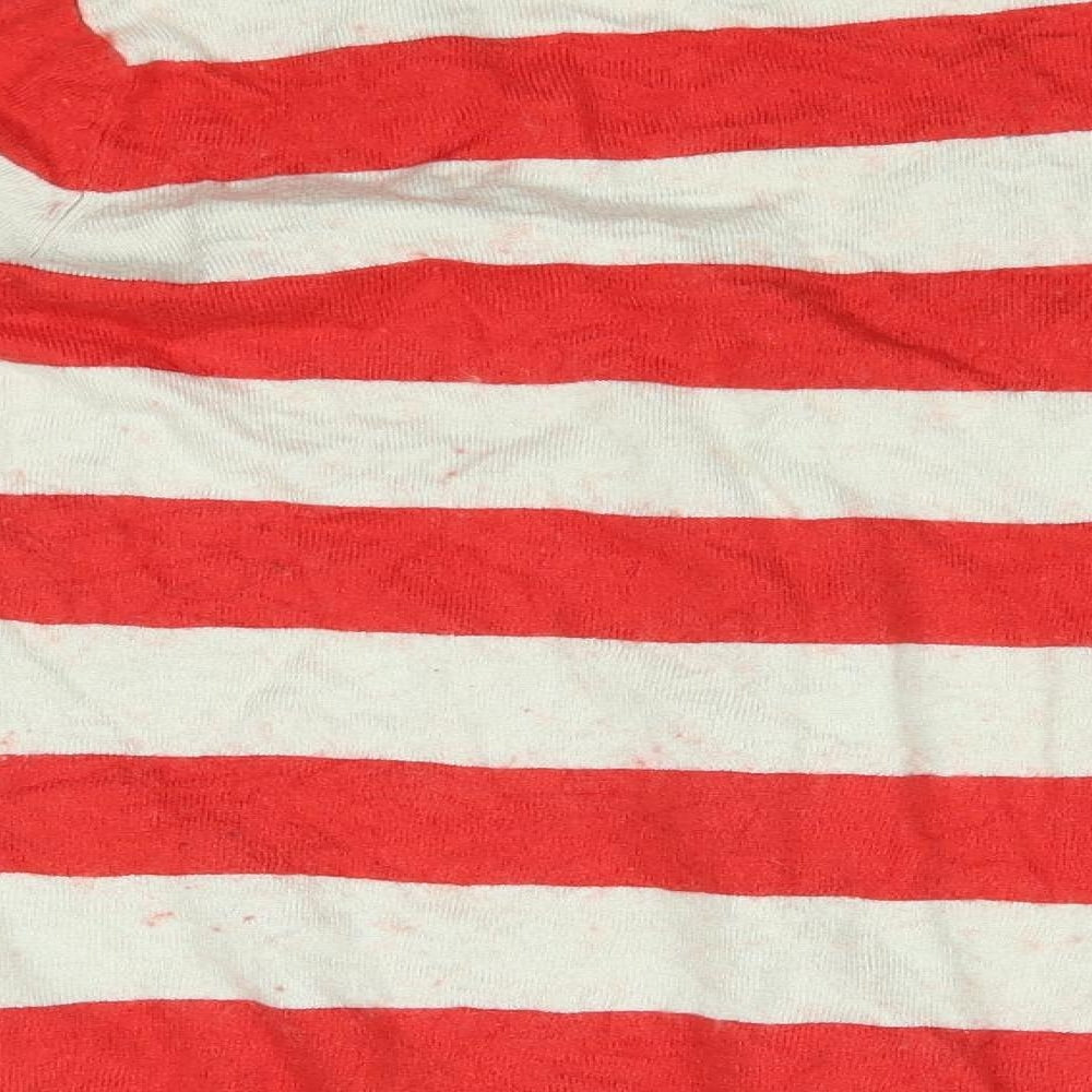 Papaya Womens Red Striped  Cardigan Jumper Size 10