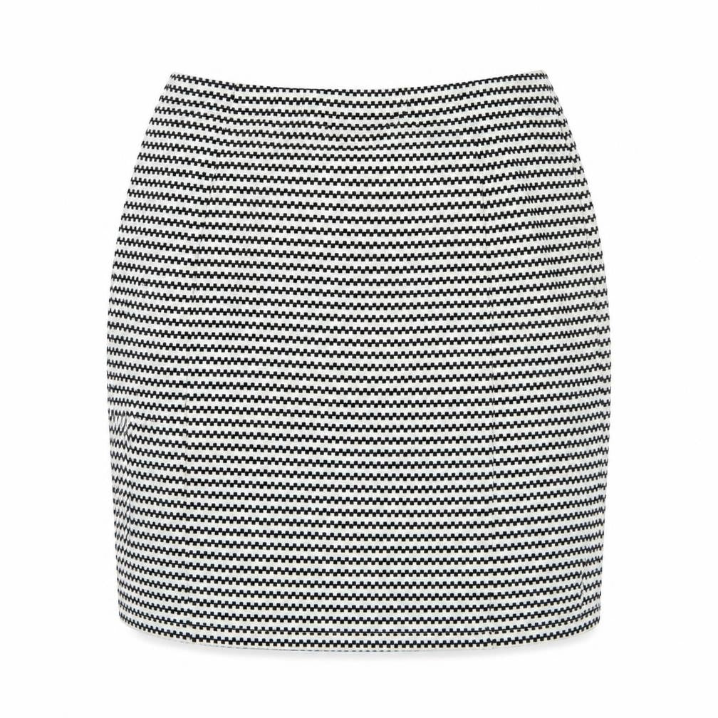 Front view of Papaya women’s white striped straight & pencil skirt, size UK 12