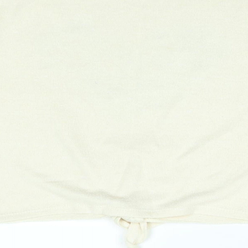 TU Girls Beige   Pullover Jumper Size 10-11 Years  - flower heart