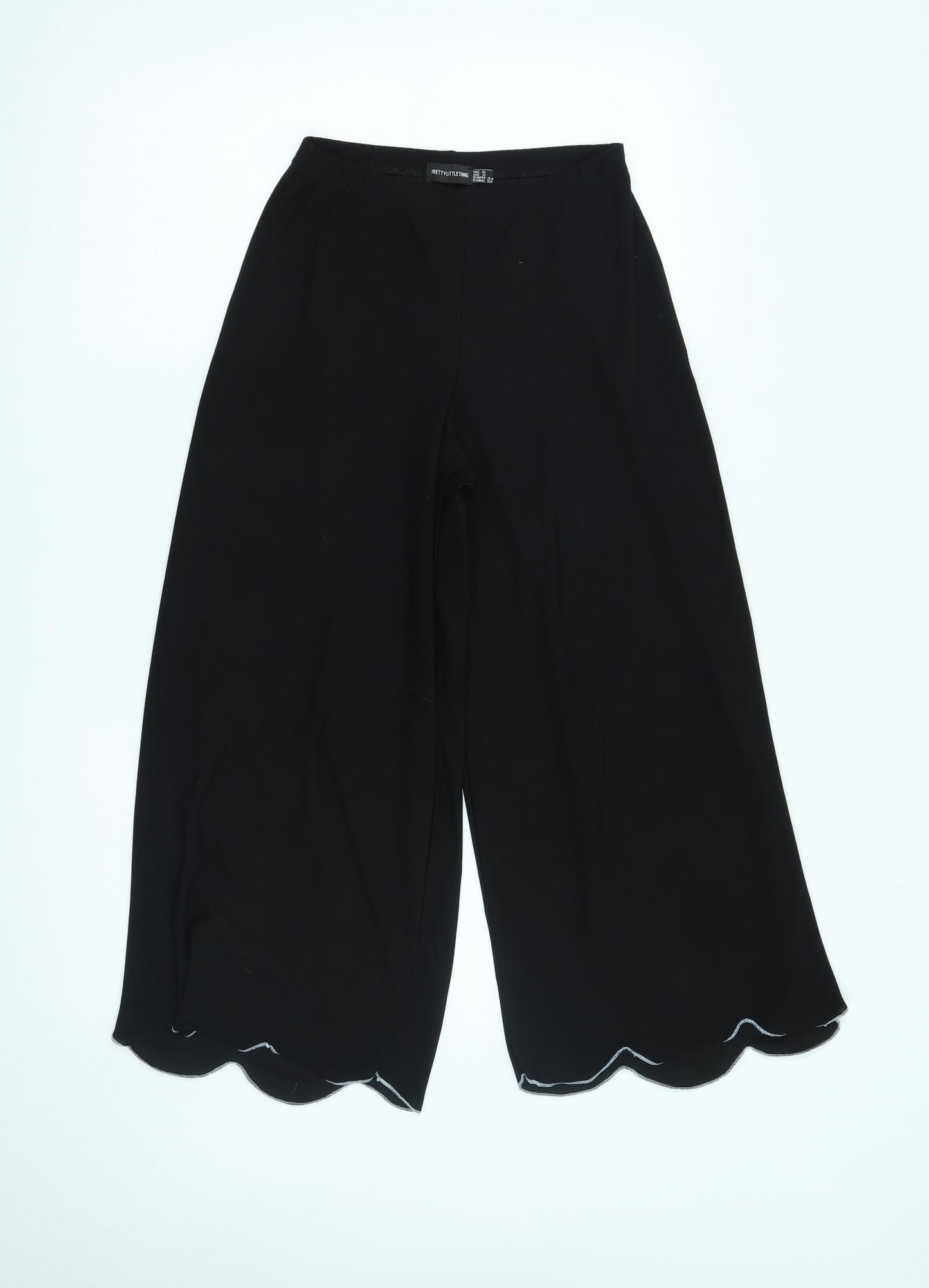 PRETTYLITTLETHING Womens Black   Capri Trousers Size 6 L22 in