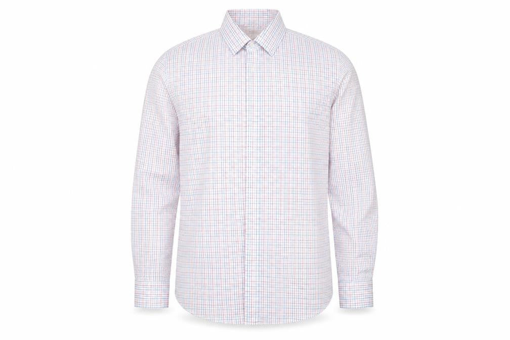 Marks and Spencer Mens Blue Plaid   Button-Up Size 44