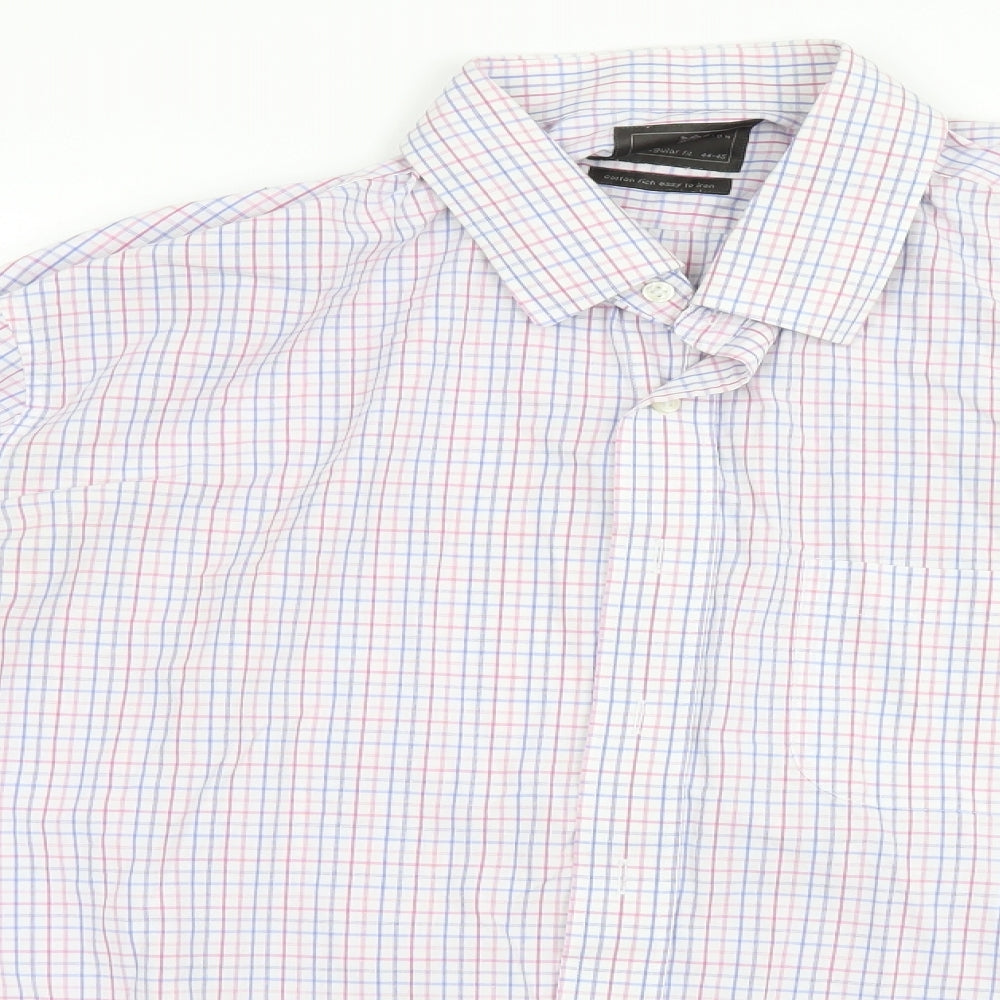 Marks and Spencer Mens Blue Plaid   Button-Up Size 44