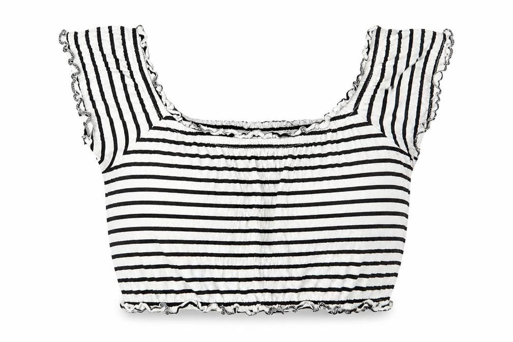 New Look Womens White Striped  Basic Tank Size 6
