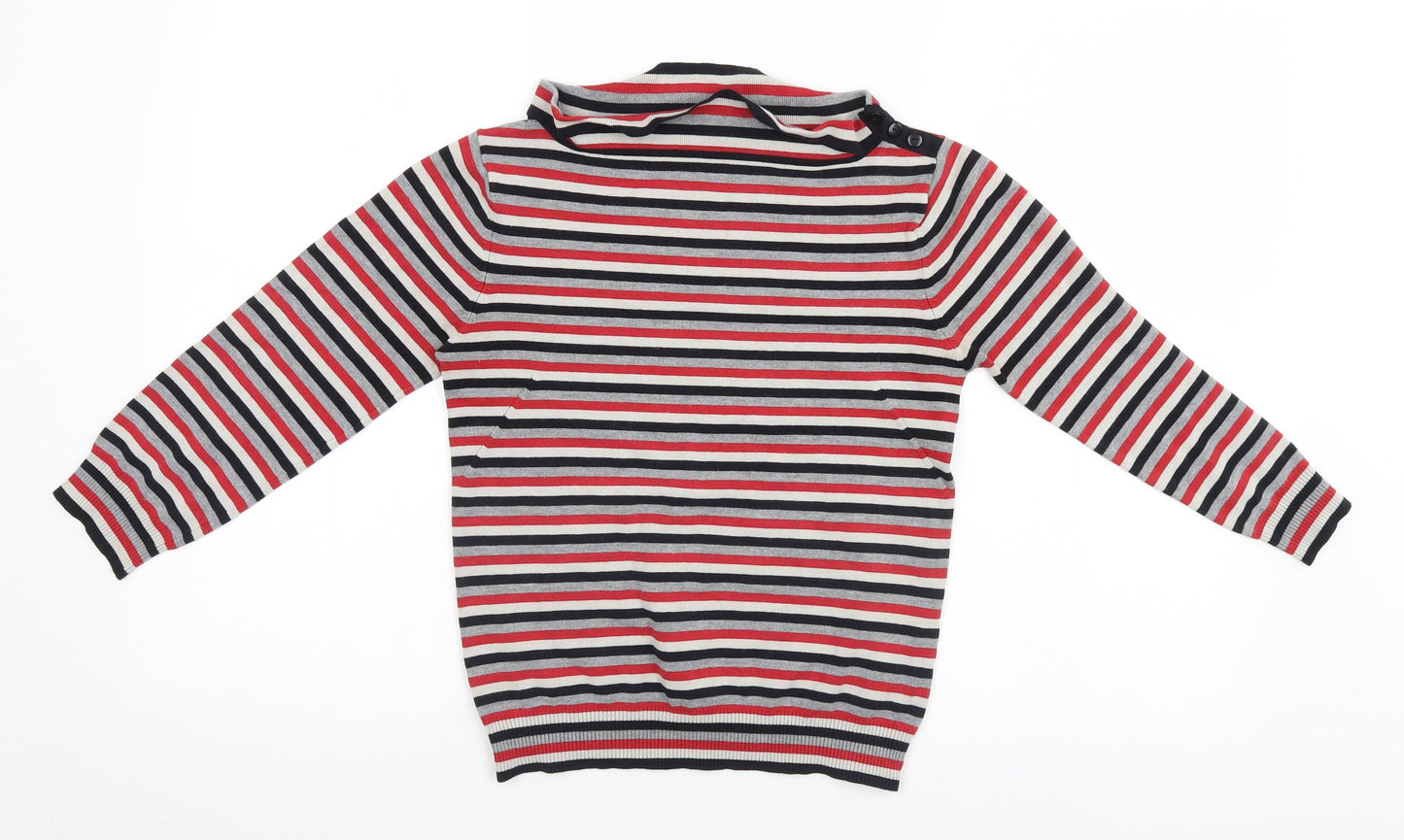 Warehouse Womens Multicoloured Striped  Pullover Jumper Size 10