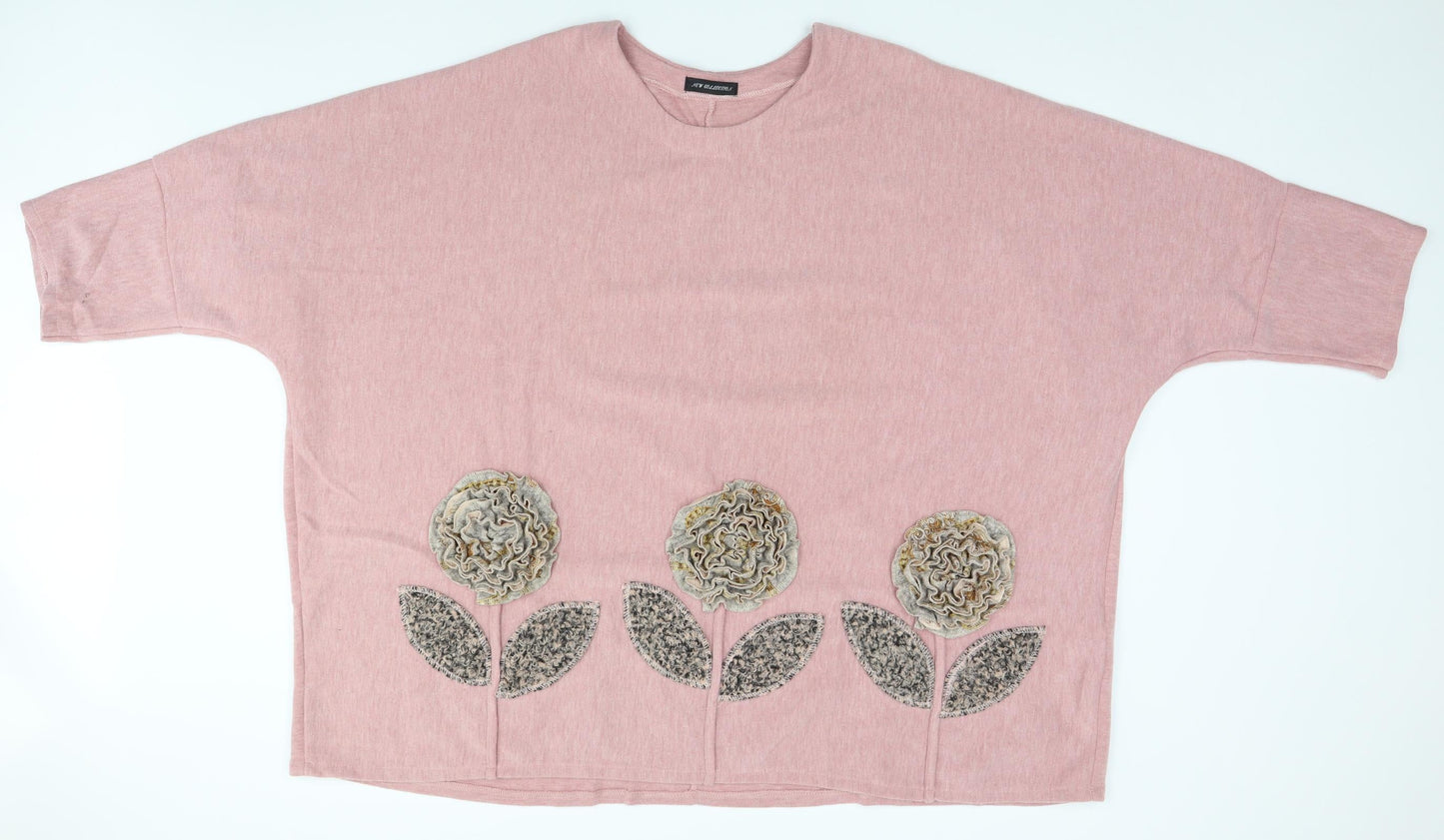 Preworn Womens Grey   Pullover Jumper   - Flowers