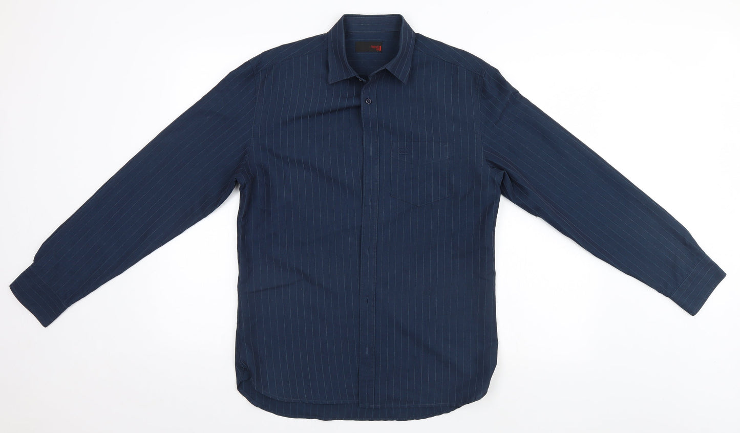NEXT Mens Blue Striped   Button-Up Size S