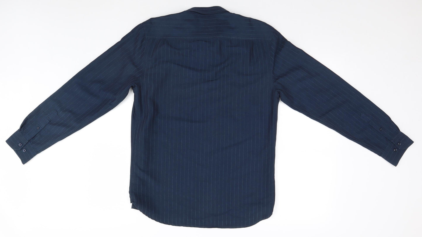 NEXT Mens Blue Striped   Button-Up Size S